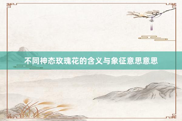 不同神态玫瑰花的含义与象征意思意思