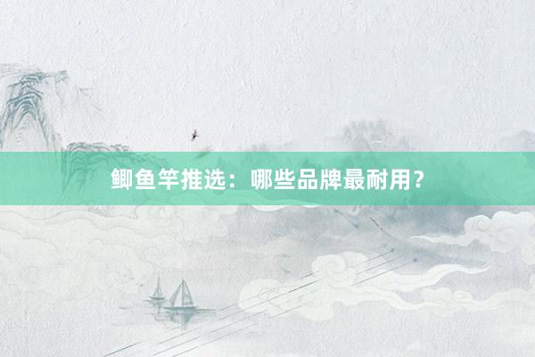 鲫鱼竿推选：哪些品牌最耐用？
